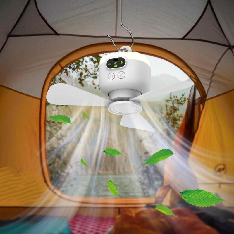 Rechargeable Portable Fan with LED Light, Multifunction Hanging Fan with Remote Control Function Suitable for Outdoor Use, Household Appliances, Home Essentials, Men Gifts, Led Ceiling Light Fan