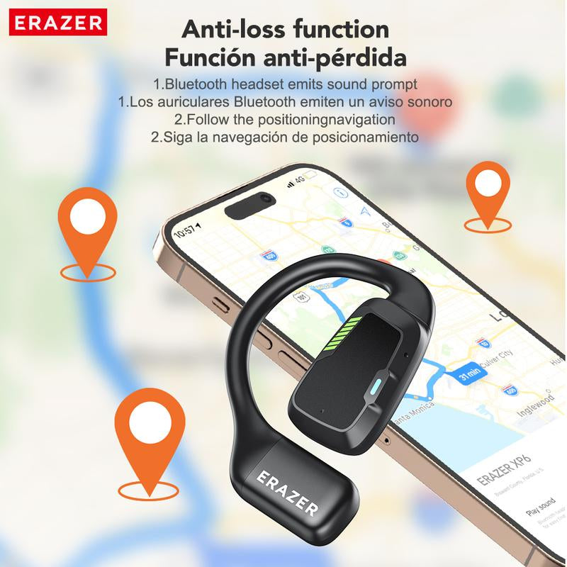 ERAZER XP6 Bluetooth Earphones Translation Earbuds with APP, OWS Wireless Earbuds Stereo Translate Headphones, Built-In Mic High-Quality Sound Earbuds ,30H Long Playtime, Immersive Premium Sound Long Distance Earphones with Charging Box,For Gym Running