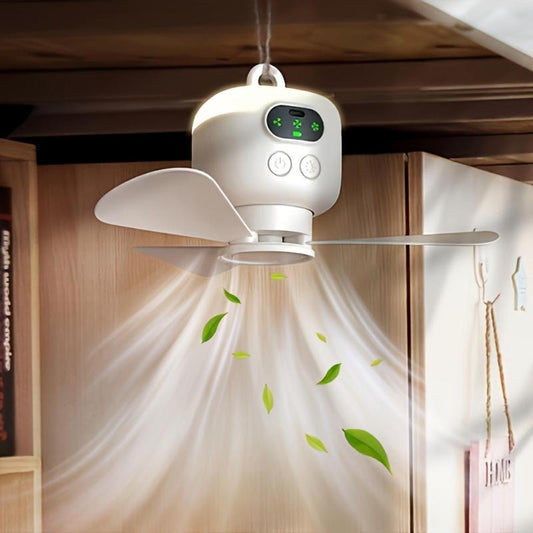Rechargeable Portable Fan with LED Light, Multifunction Hanging Fan with Remote Control Function Suitable for Outdoor Use, Household Appliances, Home Essentials, Men Gifts, Led Ceiling Light Fan